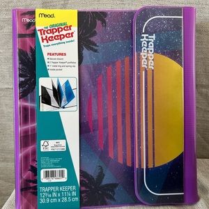 Mead Trapper Keeper Binder Outrun Sunset 1" Round 2 Folders